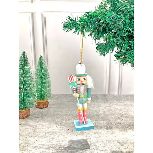 Buy Little Surprise Box Pastel Candy Theme,Set Of 4 Wooden Nutcrackers Christmas  Tree Ornaments Online