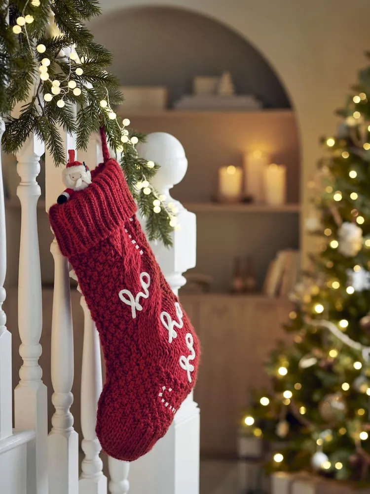 Buy Mamas & Papas Red Christmas Large Knitted Stocking 2025 from the Next  UK online shop