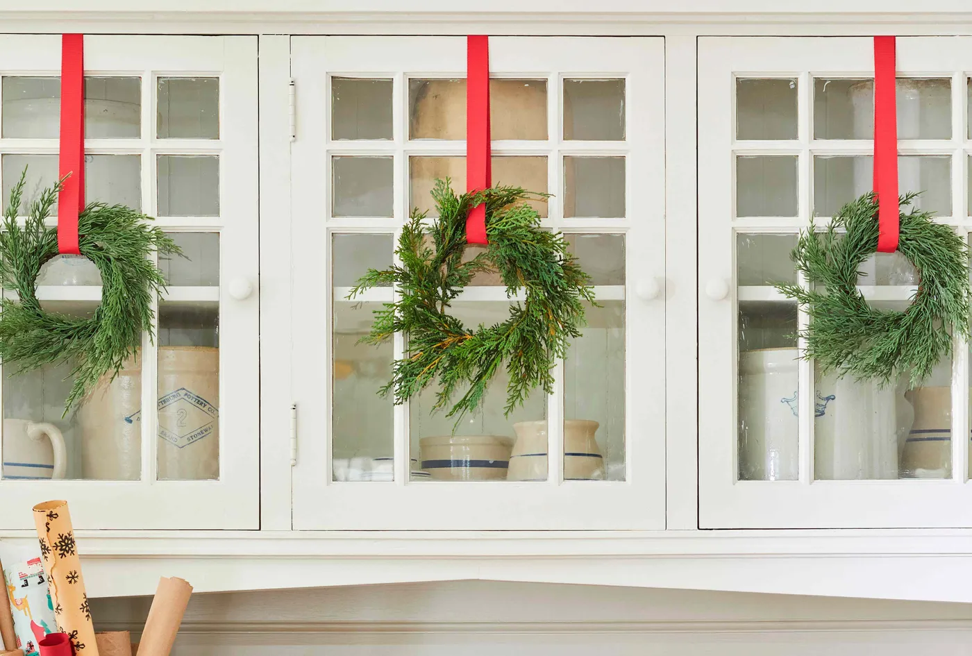 Cabinet Wreaths Are the Adorable Holiday Decor Trend You Have to Try This  Year