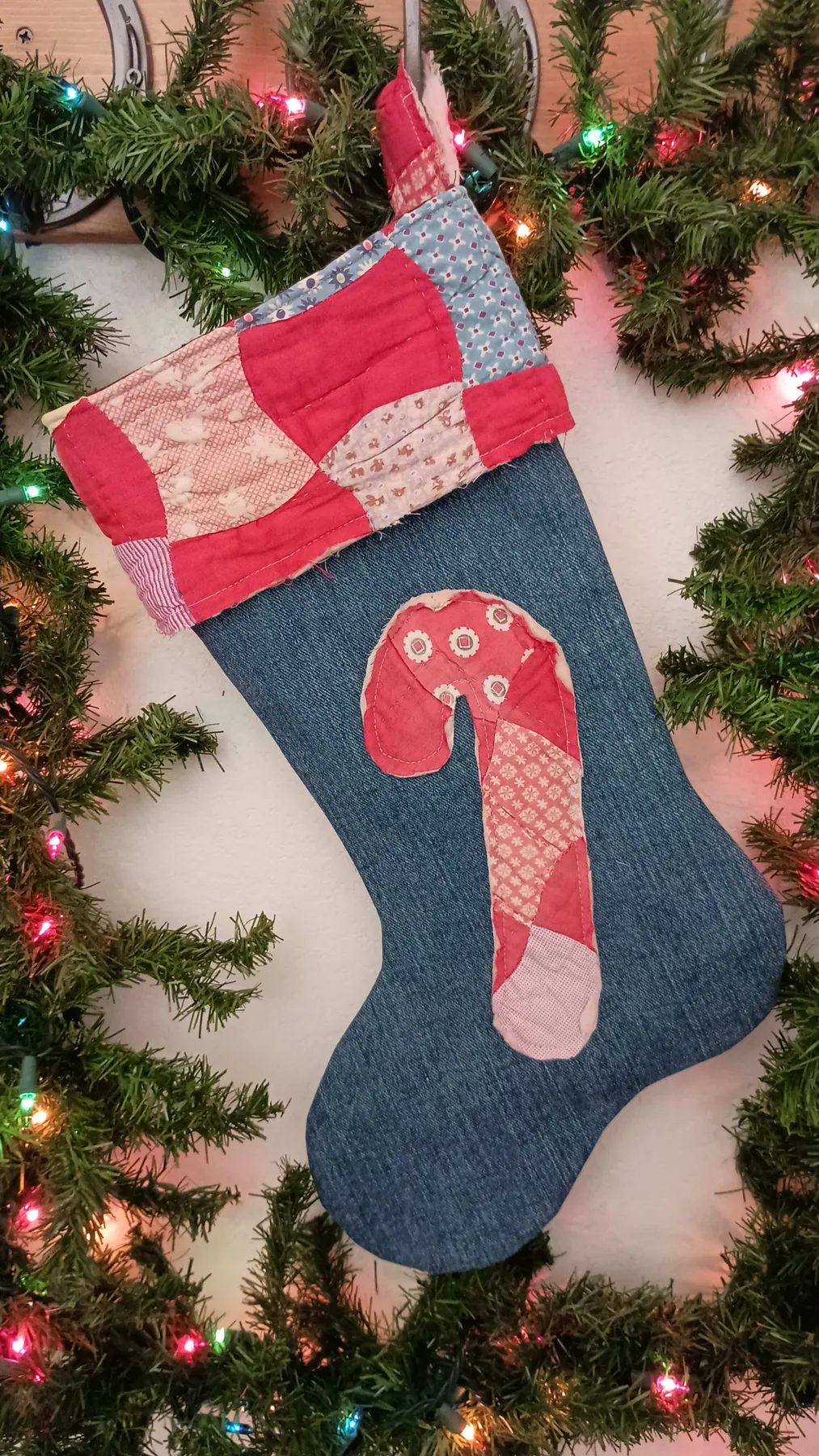 Candy Cane Quilt Stocking