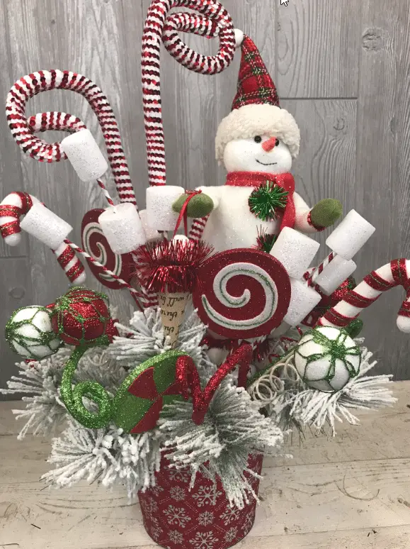 Candy Land Snowman Arrangement . Kelea's Design School