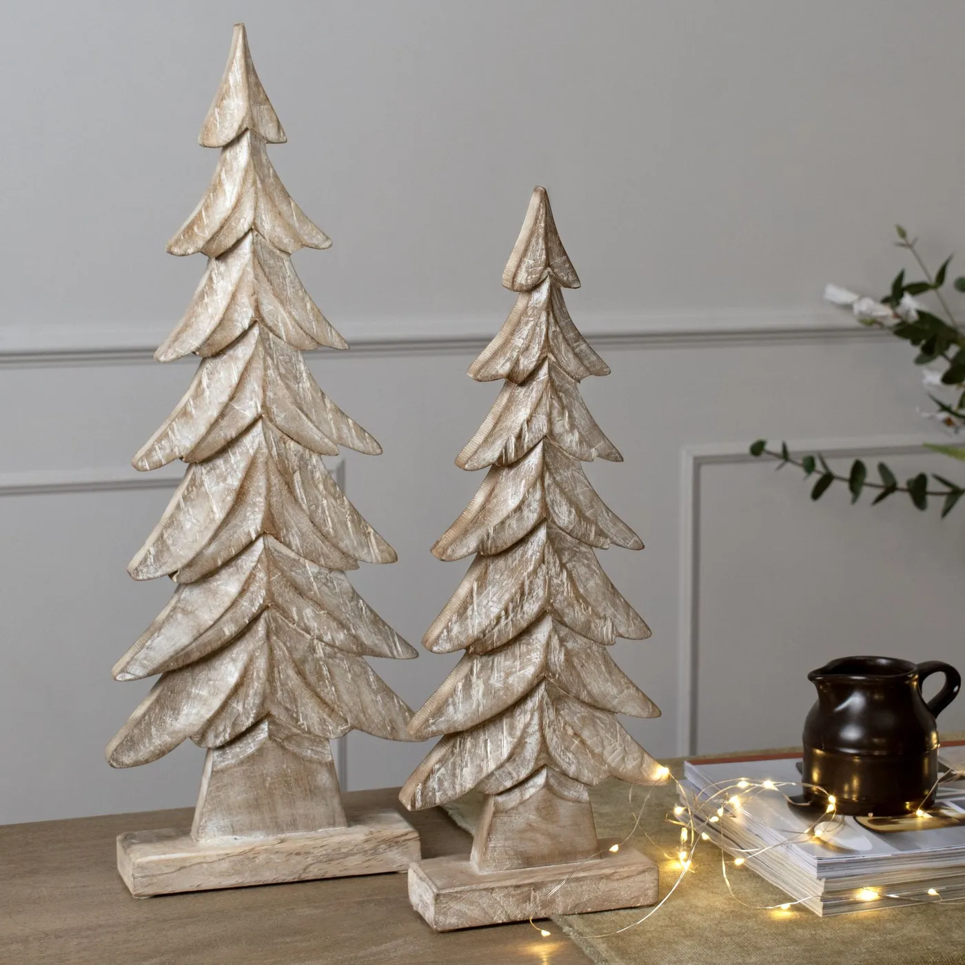 Carved Wood Christmas Tree | Wholesale by Hill Interiors