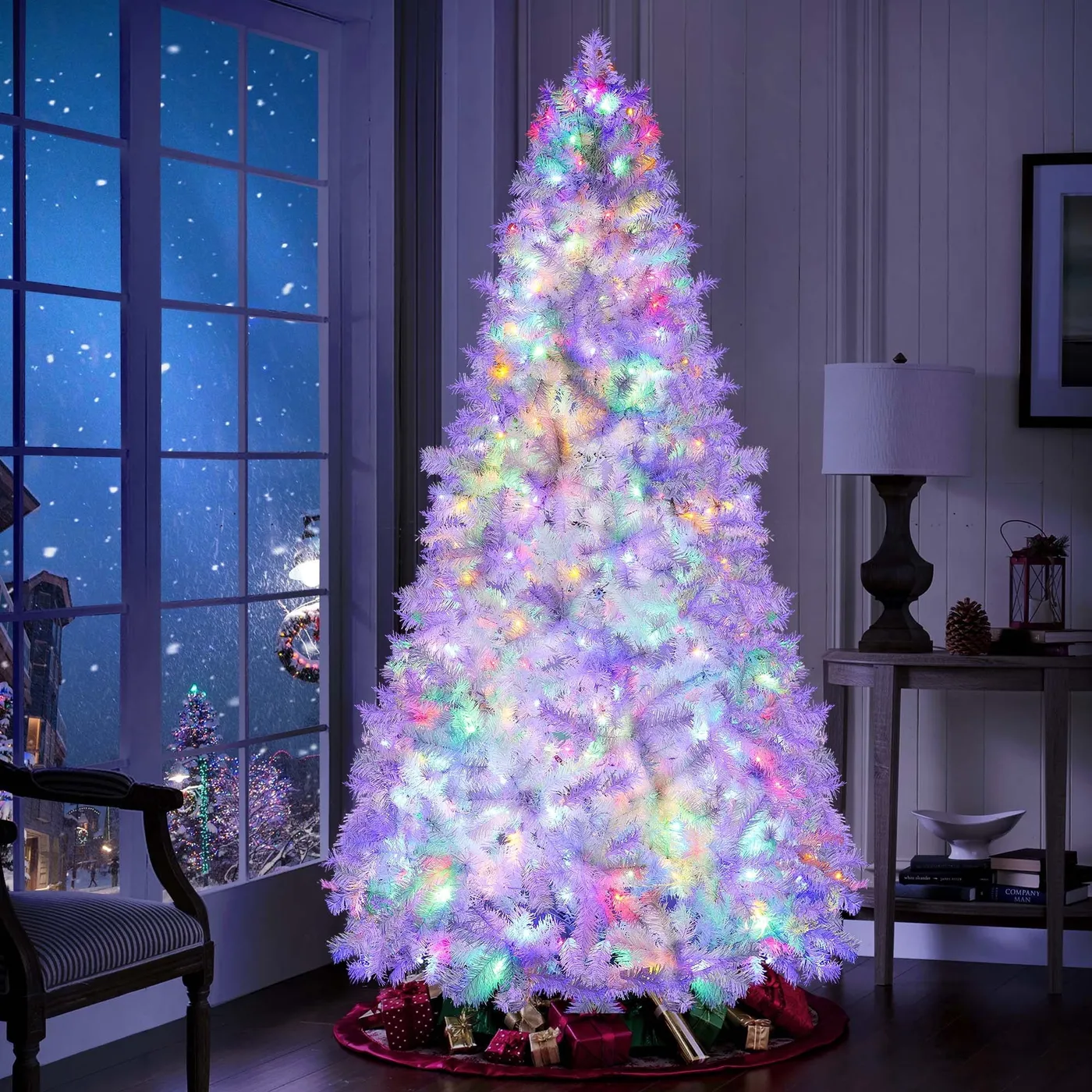 Celebrations 7 ft. Slim Pine Christmas Tree with 400 Warm White 7-Foot  Henry Fir Christmas Tree with Lights | 400 Color-Changing Warm White &  Multi-Color LED Lights with 3 Modes | 1000 Tips💥Árbol D