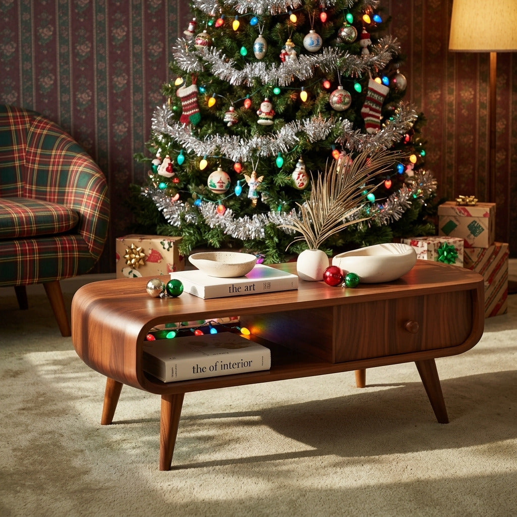 Christmas Coffee Table: The Tree-Trunk Stump Base Trend Explained