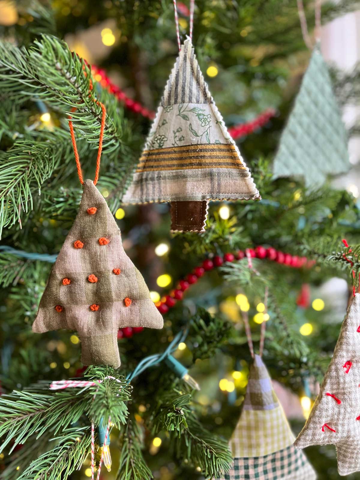 Christmas Cotton Zig Zag Craft Fabrics DIY Fabric Tree Ornaments Bethany  Lynne Makes