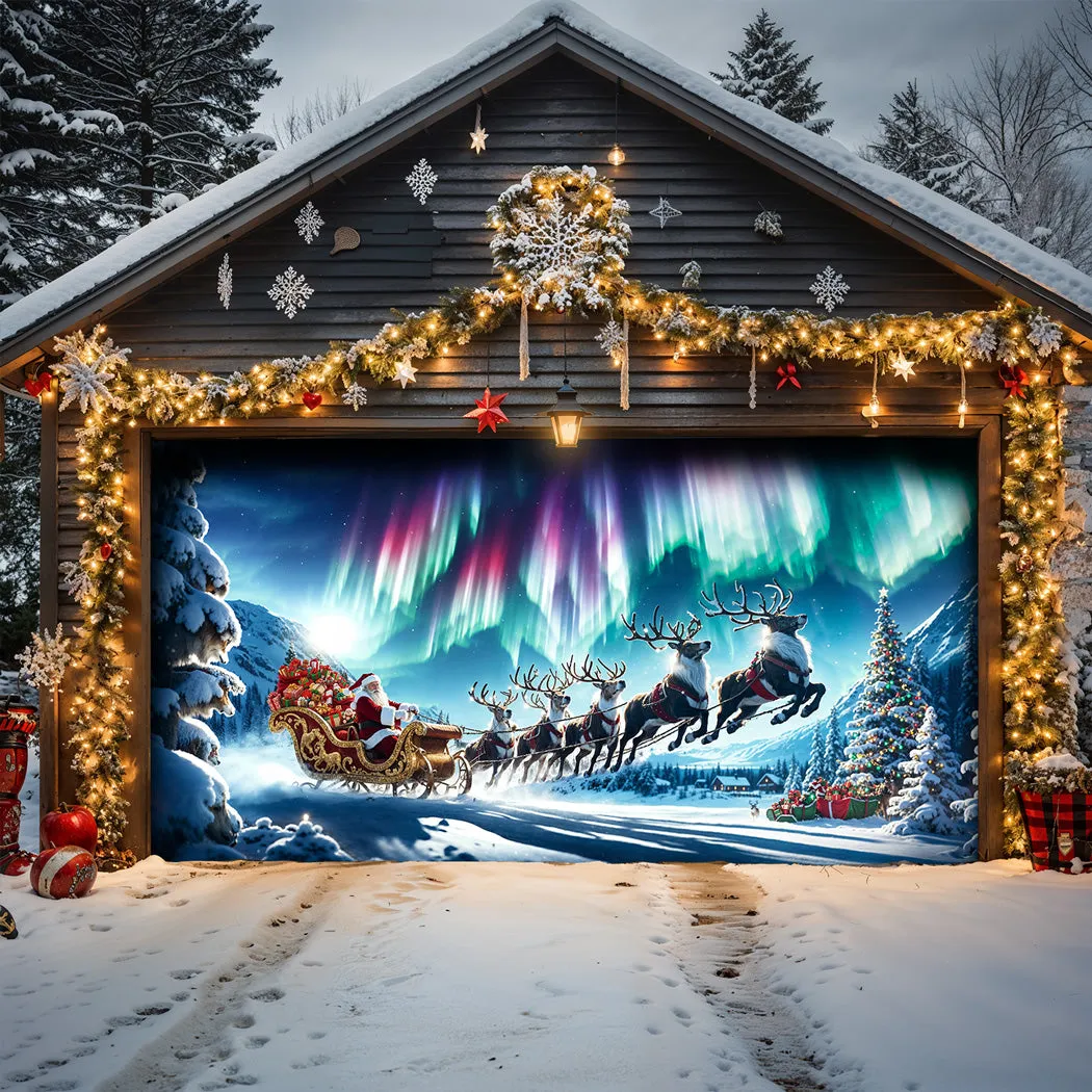 Christmas Garage Door Banner Decoration - Through The Aurora – Million Sunny