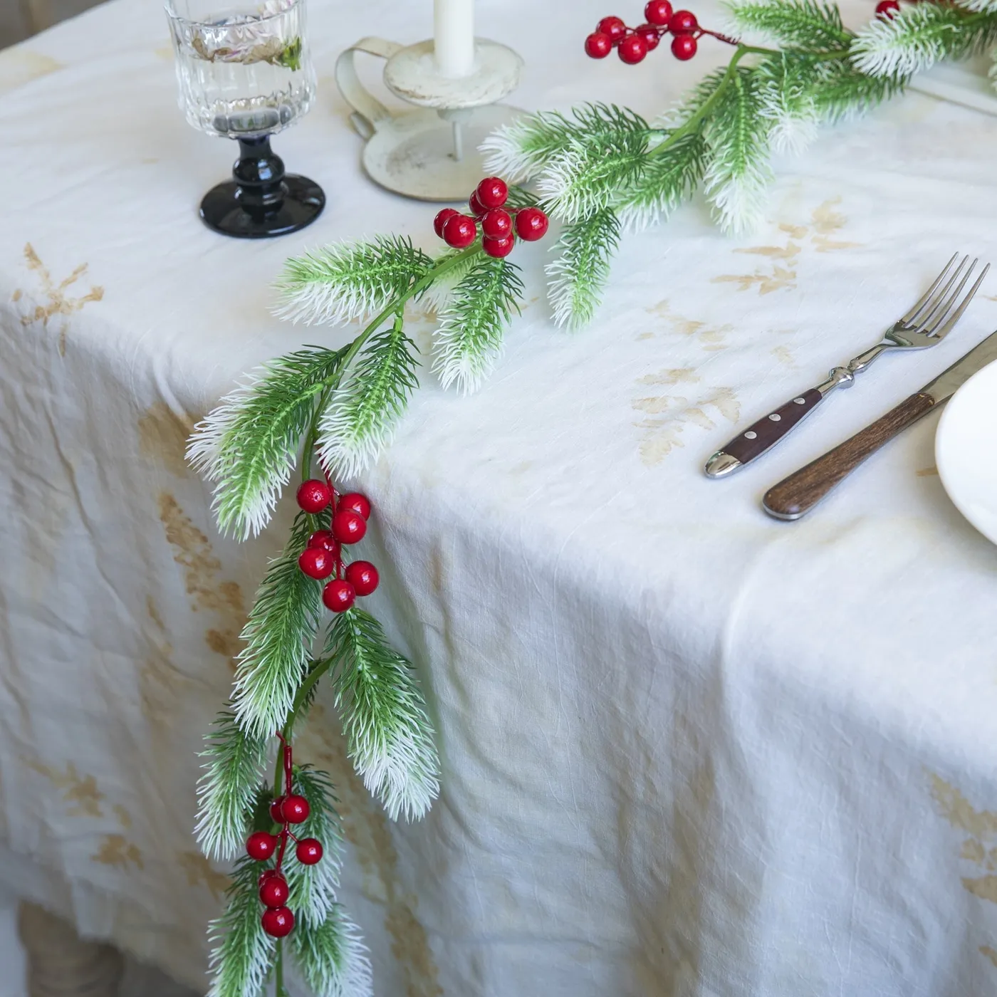 Christmas Garland with Red Berries, Artificial Pine Martinique | Ubuy