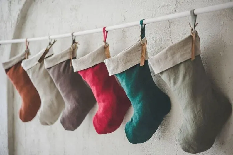Christmas Linen Stocking with Free Personalization – Old Linen Mill
