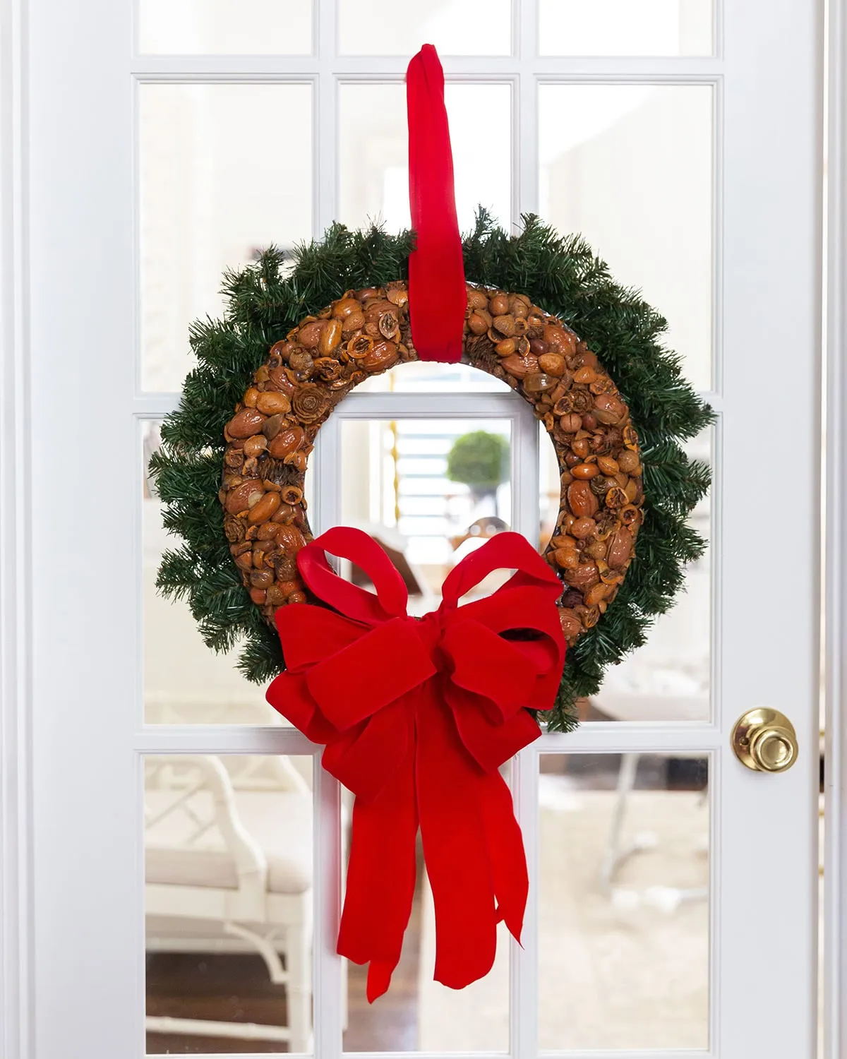 Christmas Nut Wreath (DIY Holiday Wreath) - Pizzazzerie