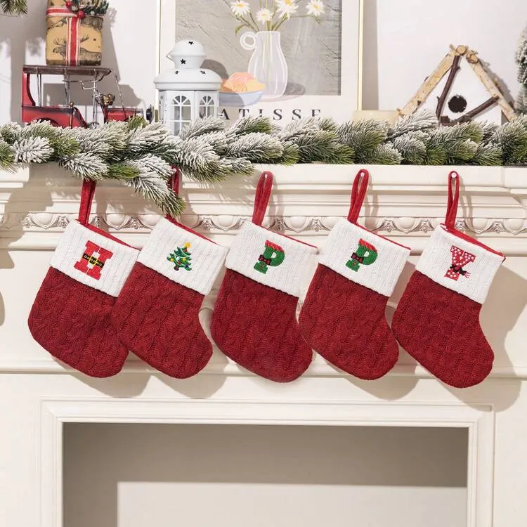 Christmas Stockings With Initials, Personalized Embroidered Monogram Knitted  Christmas Stockings Fireplace Xmas Stockings,Family Holiday Party  Decoration Red And White Letter for Sale Australia| New