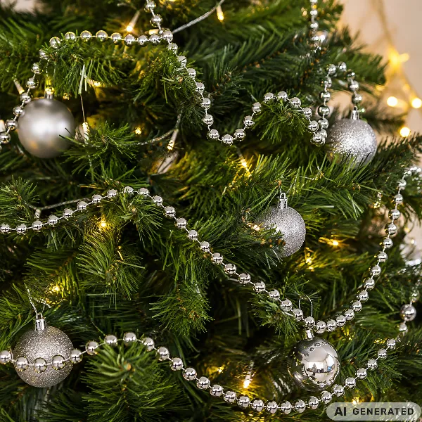 Christmas tree chain beads garland reed Silver | CATEGORIES \ Home and garden \ Equipment \ Christmas and occasional ornaments \ Christmas \ Christmas ornaments and tree decorations | verk.store