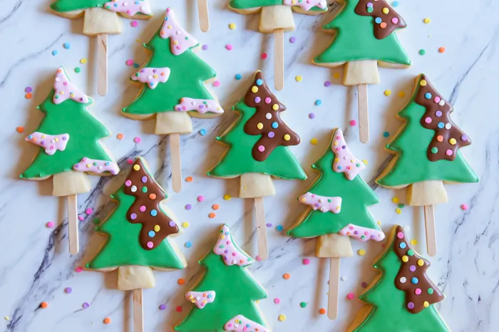 Christmas Tree Cookie Pops | Bake at 350°