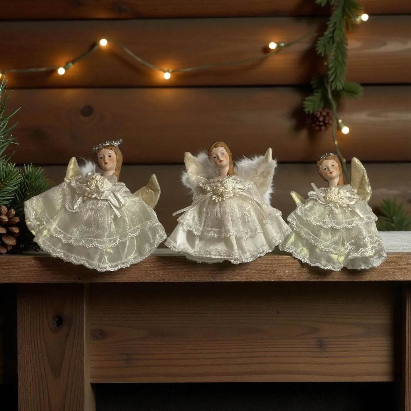 Christmas Tree Vintage Angel Porcelain Ornament Vintage Christmas Porcelain  Laced Boy Choir Angel Ornament Tree Topper