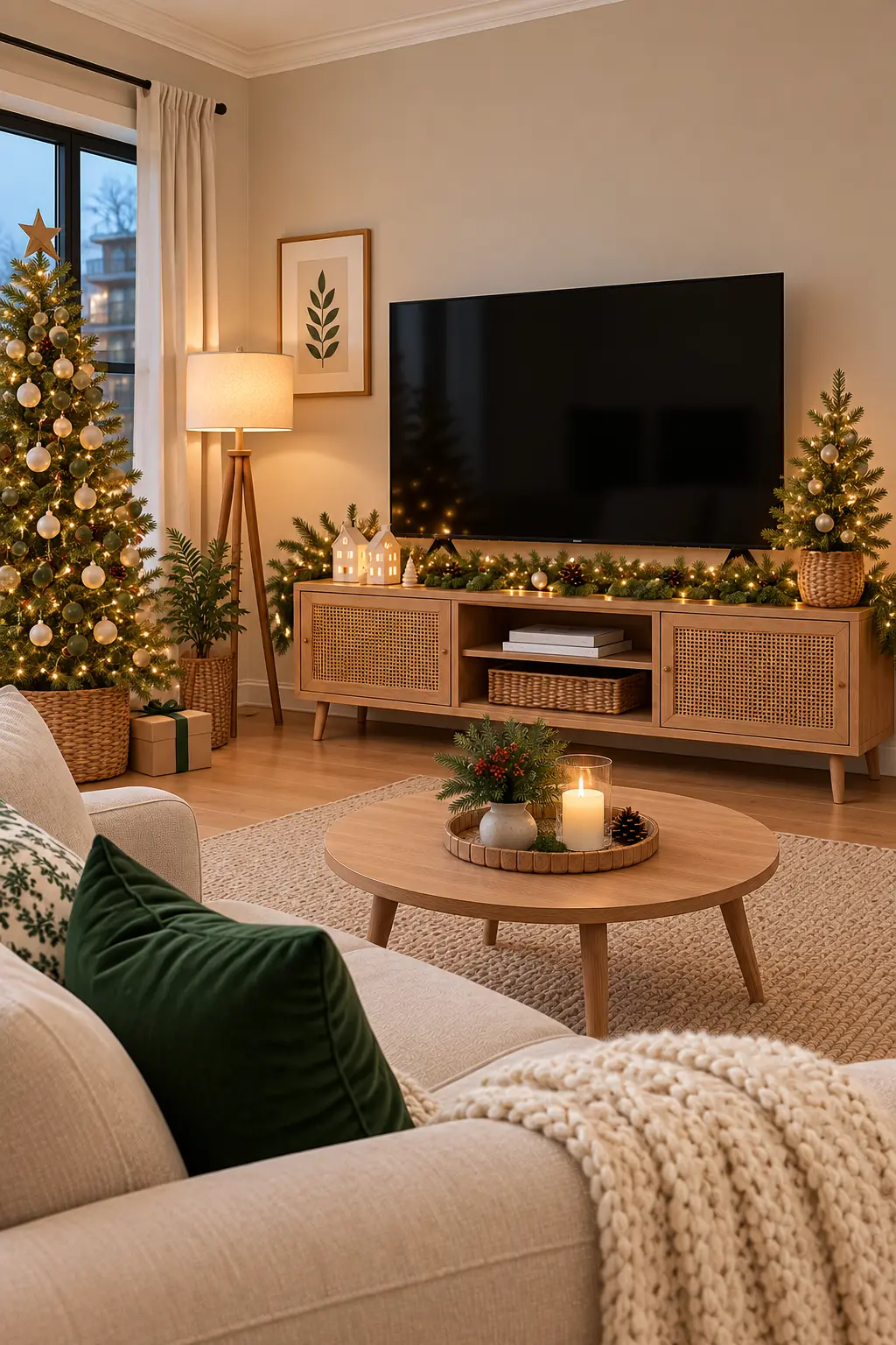 Christmas TV Corner Decor Ideas for a Cozy Holiday