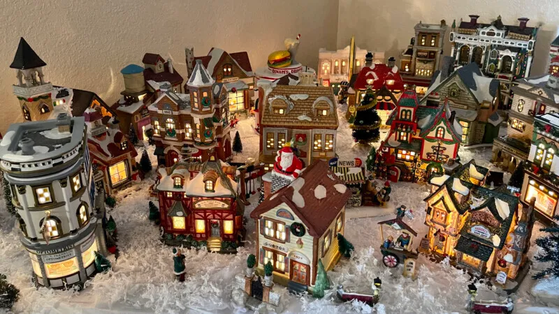 Christmas Village Specialty Table Top - Led House Wooden Glowing Cabin Mini Decor Tabletop Kids Deal Gift