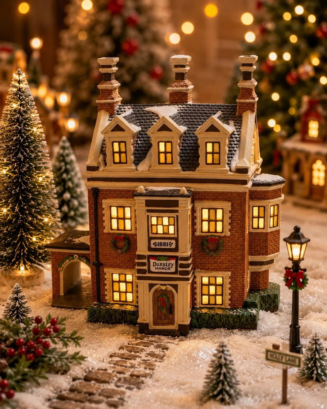 Christmas Village White Porcelain Christmas Winter Ornaments Christmas Tree  Village Diy Christmas Village, Cozy Winter Decor,
