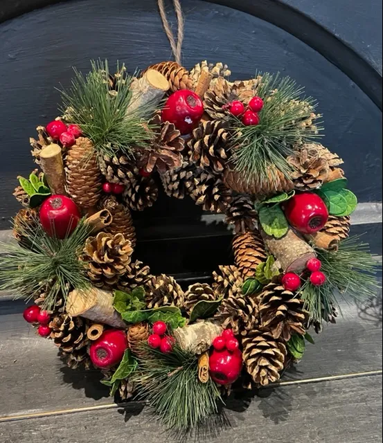 Christmas Wreath With Pine Cones Natural Pinecone Wreath: Cottagecore Fall Winter Decor