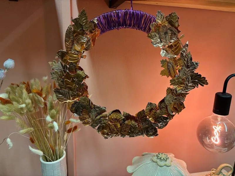 Christmas Wreath Workshop Chester | Metal Embossing & Copper Wreath