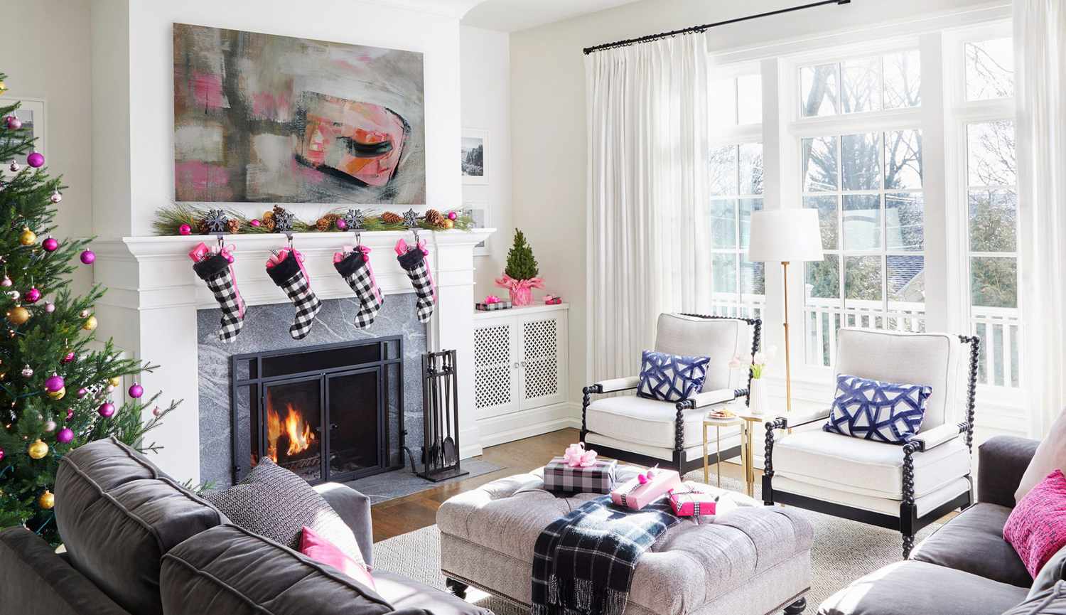 Classic Black, White and Pink Holiday Home Decor