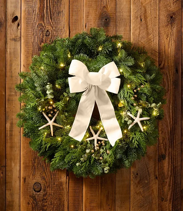 Coastal Evergreen Wreath, Lighted, 24' | L.L.Bean for Business