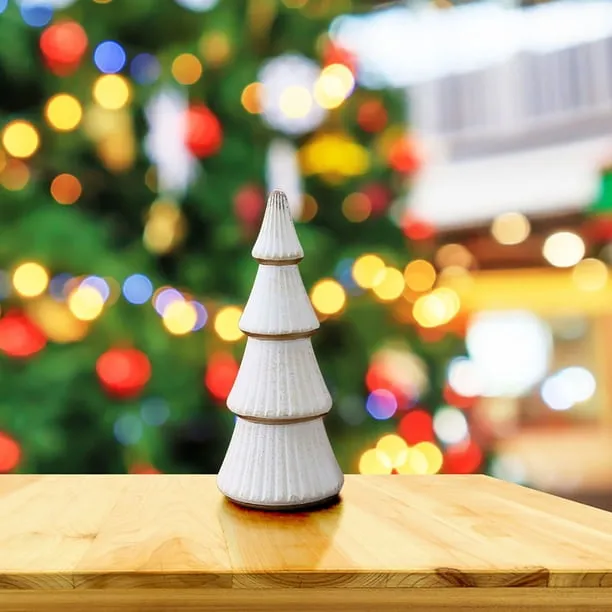 Colorful White Christmas Tree Wooden Ornament Mini, Tabletop Decor For  Holiday Home Office, Natural Wood Look For Scandinavian Or Minimalist  Christmas Theme - Walmart.ca