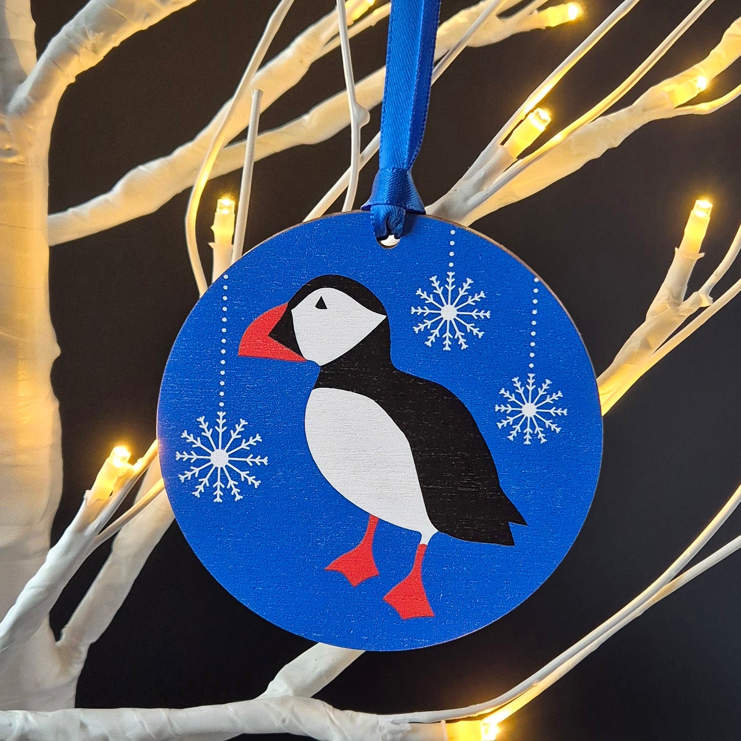 Contemporary Wooden Christmas Decorations. UK made. Blue Ranchu Designs