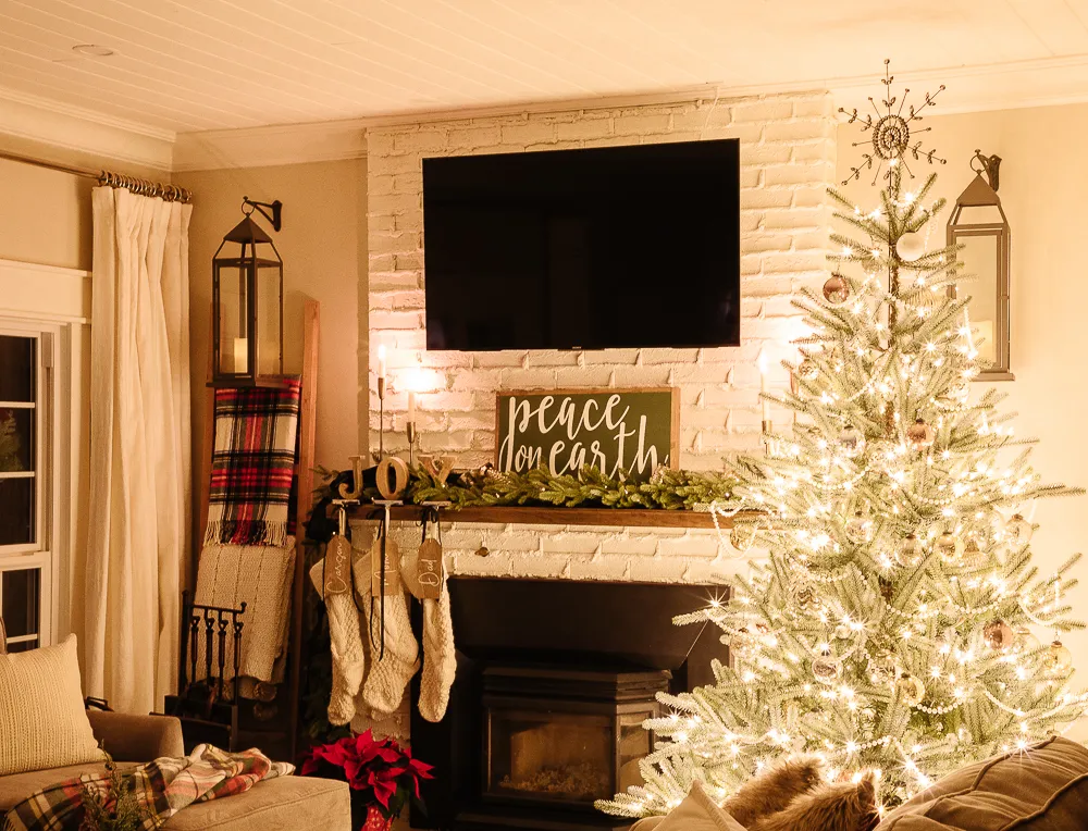Cozy Christmas Lights at Night - Making it in the Mountains