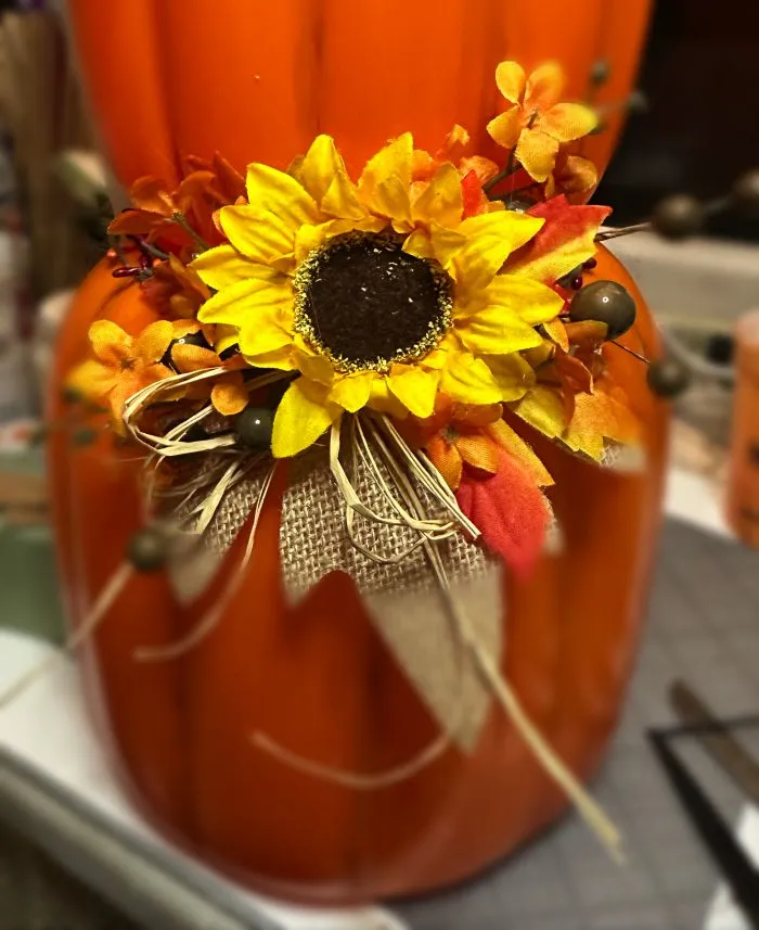 Decorate some Dollar Tree Stacked Pumpkins