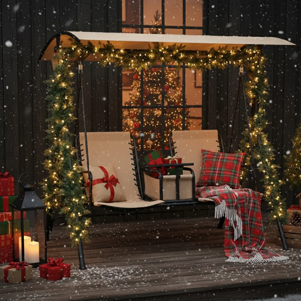 Decorating a Porch Swing for Christmas: Simple, Cozy, Festive Ideas - Aosom