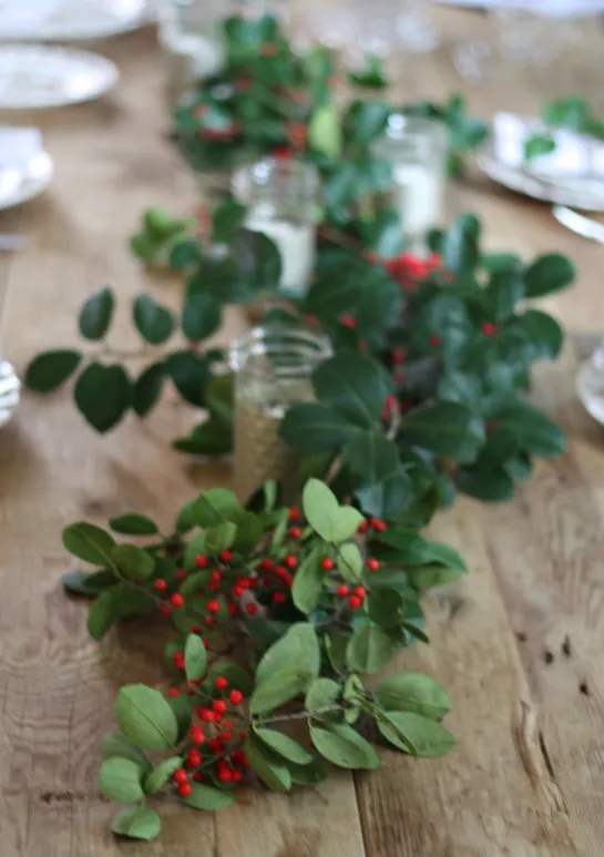 Decorating with Holly for Christmas Dinner | 17 Apart