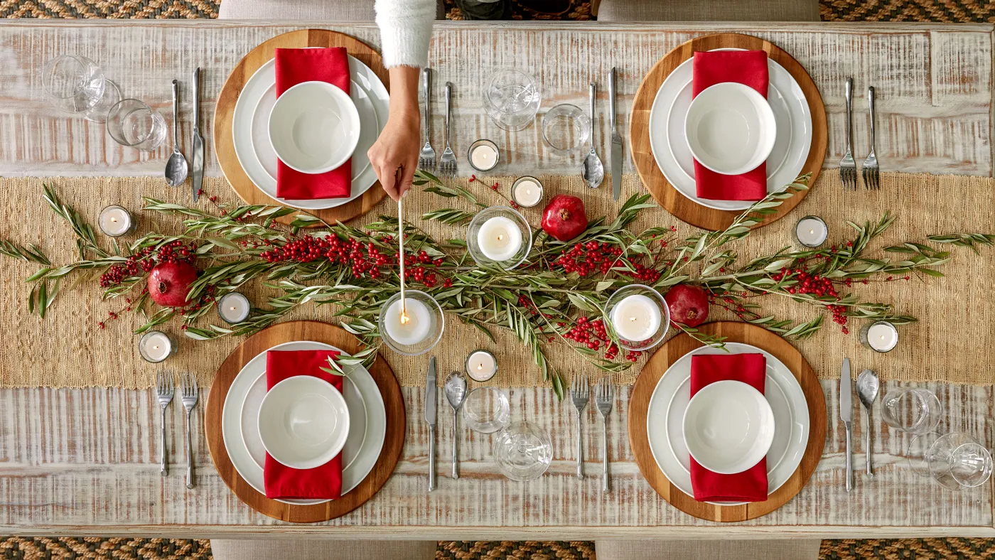 Dining Table Decor Christmas Table Runner Crate And Barrel 16 Christmas  Table Settings And Decor Ideas For The Perfect Festive Scene Real Homes