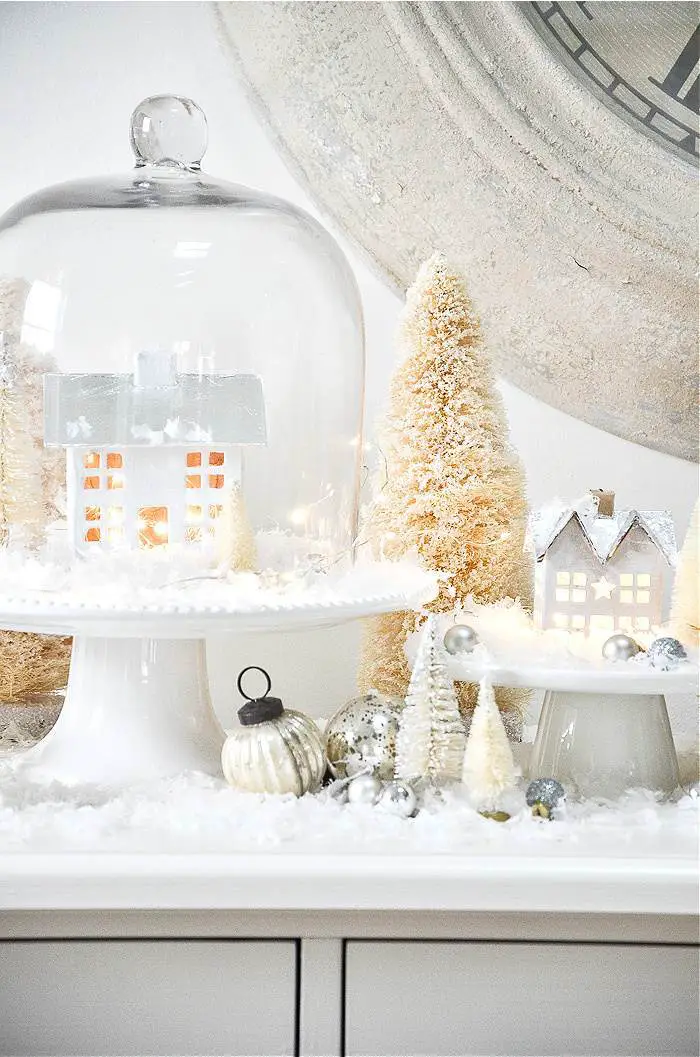 Display White Ceramic Christmas Village Ceramic Light Up Christmas Village  UK