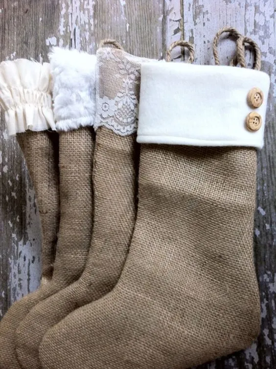 DIY Ideas for Decorating Burlap & Linen Stockings - Save-On-Crafts
