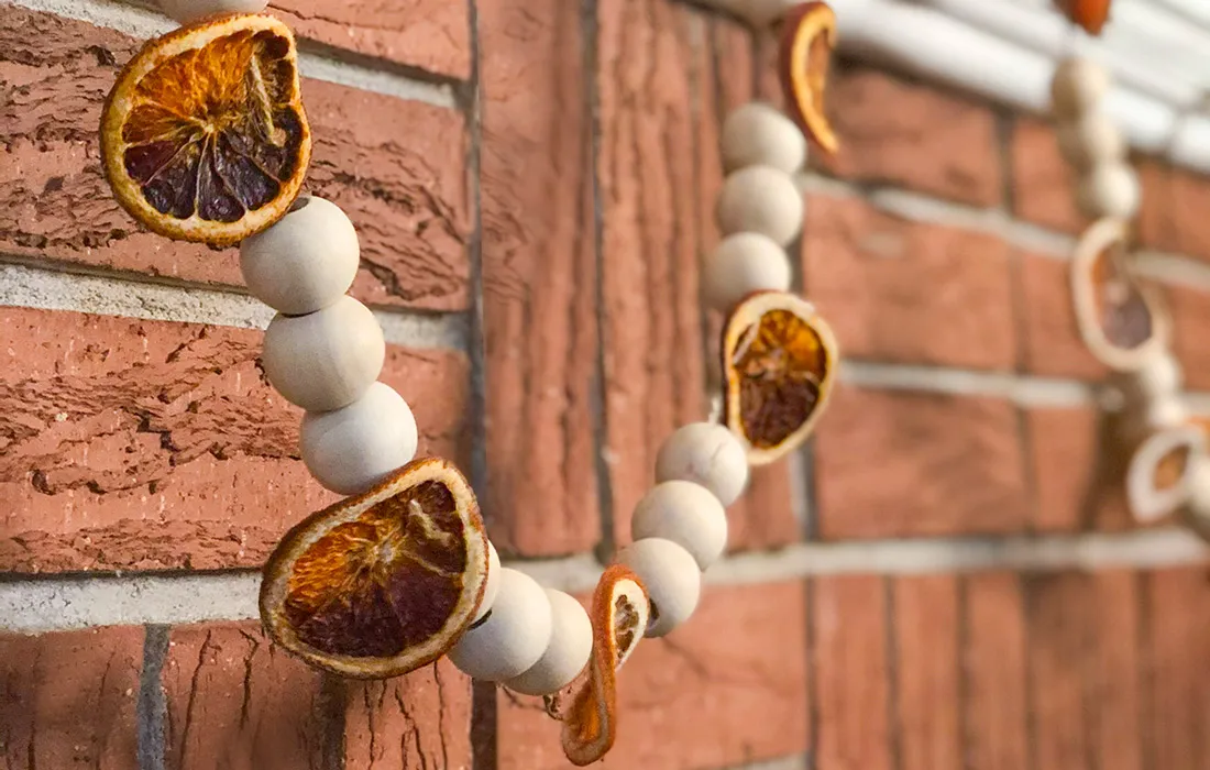DIY Orange Beaded Garland