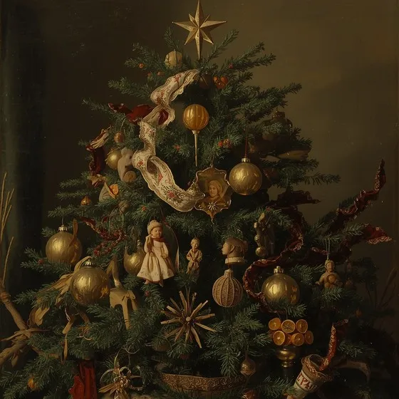 Download Victorian Christmas Elegance Image - Christmas, Tree, Painting |  StockCake