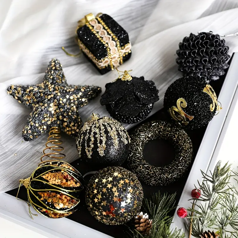 elegant black christmas tree ornament versatile - Temu Oman