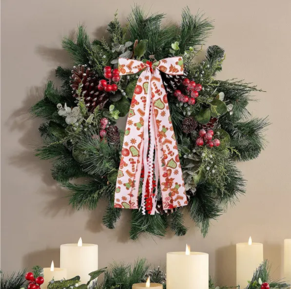 Elegant Large Christmas Ribbon Bows for Wreath Tree Topper Decor