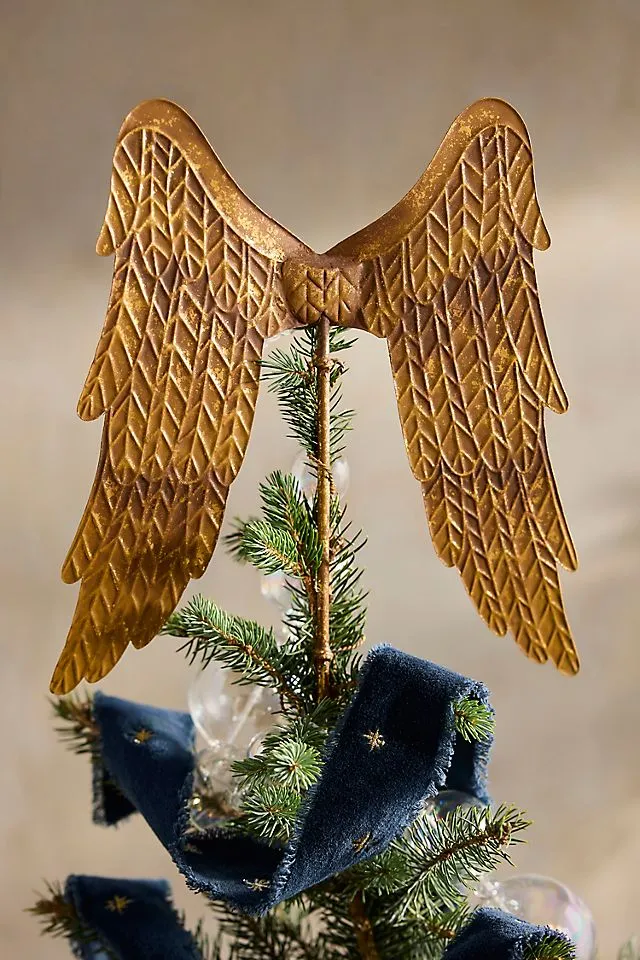 Embossed Angel Wings Tree Topper | Terrain