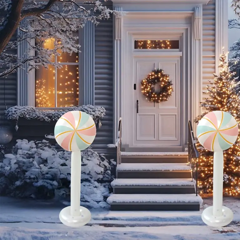 Eoozwa 2 Packs Large Christmas Inflatable Lollipop Outdoor Decor 4FT Giant Candy Yard Decoration for Holiday Party All-Weather PVC Xmas Inflatables for Front Lawn - Walmart.com
