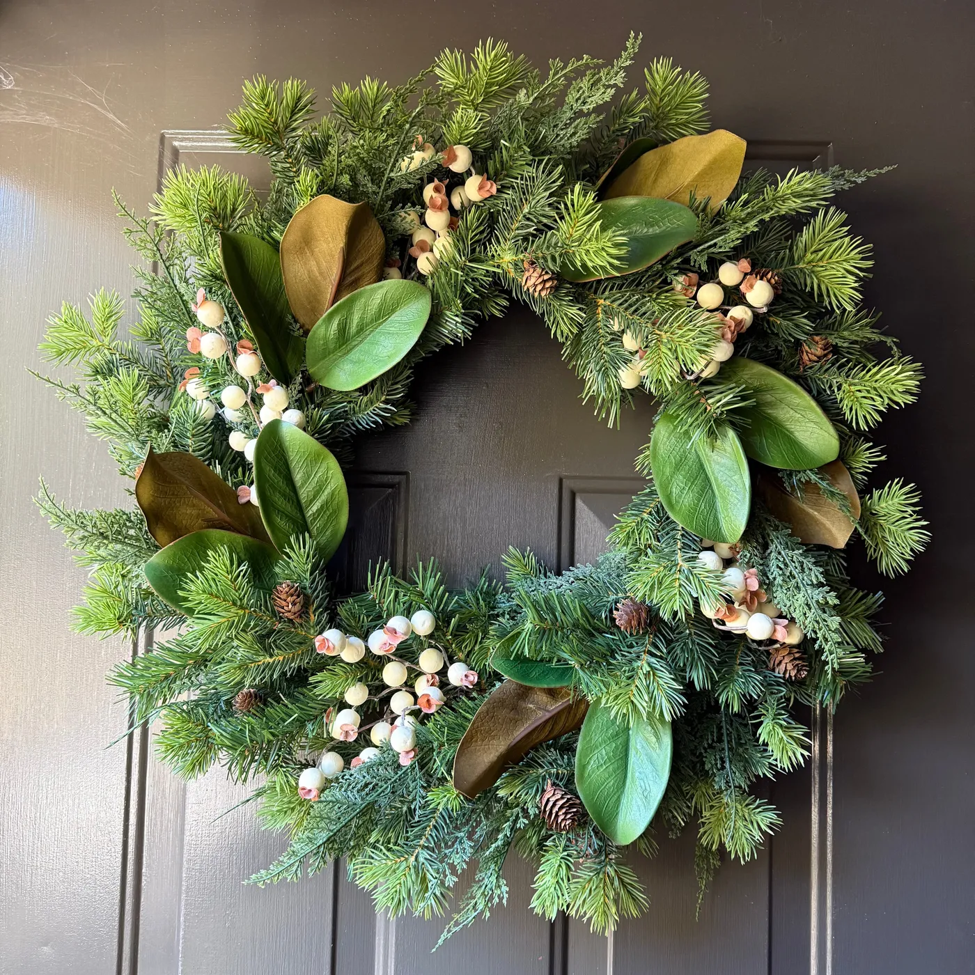 Evergreen & Magnolia Luxury Handmade Wreath – Angie's Door Decor