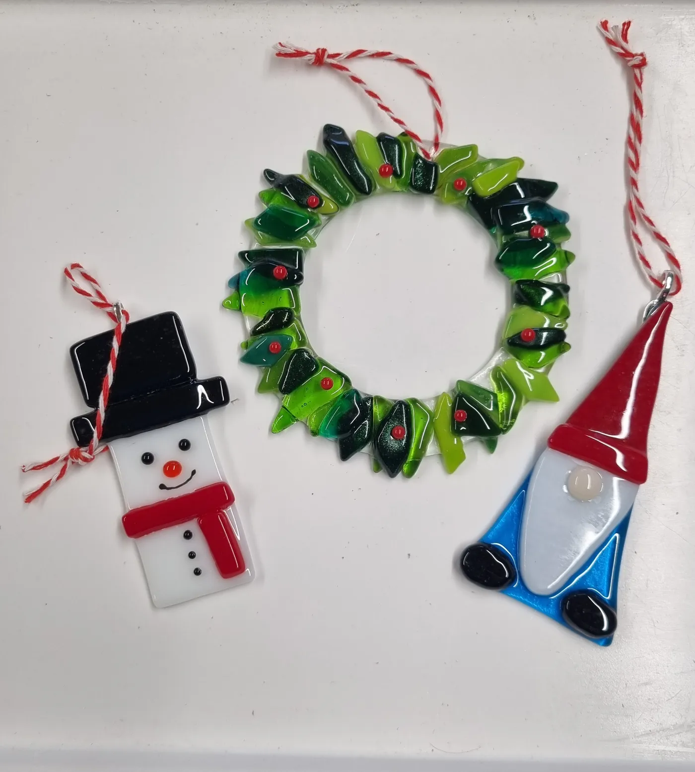 Family Fused glass Christmas Decorations (3) | The Glass Duck