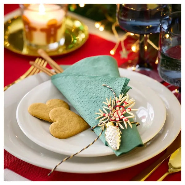FANTASTISK paper napkin, green, 15 ¾x15 ¾' - IKEA