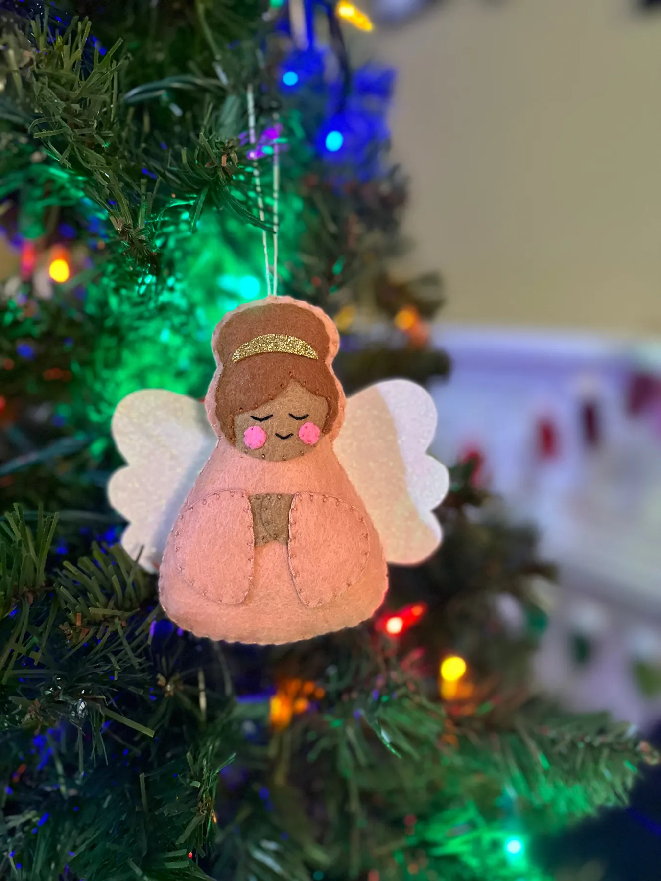 felt angel ornament - blush – Thready Handmade