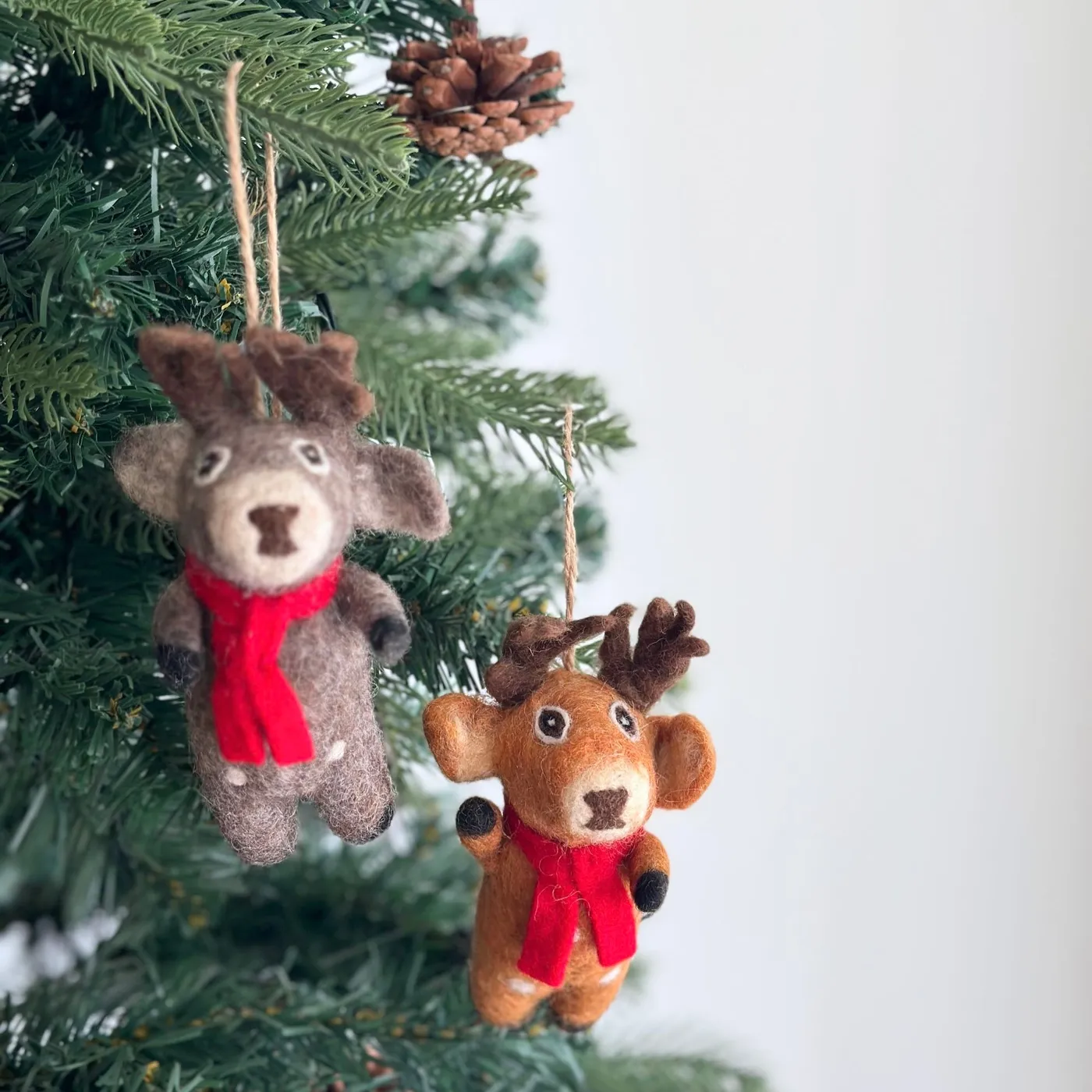 Felt Ornament - Cute Christmas Reindeer Brown
