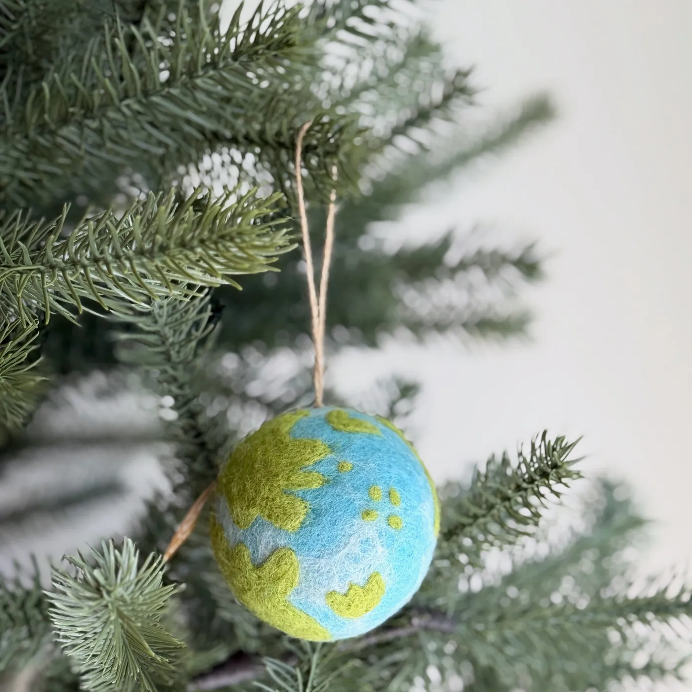 Felt Planet Ornament - For Earth Day! Light Blue