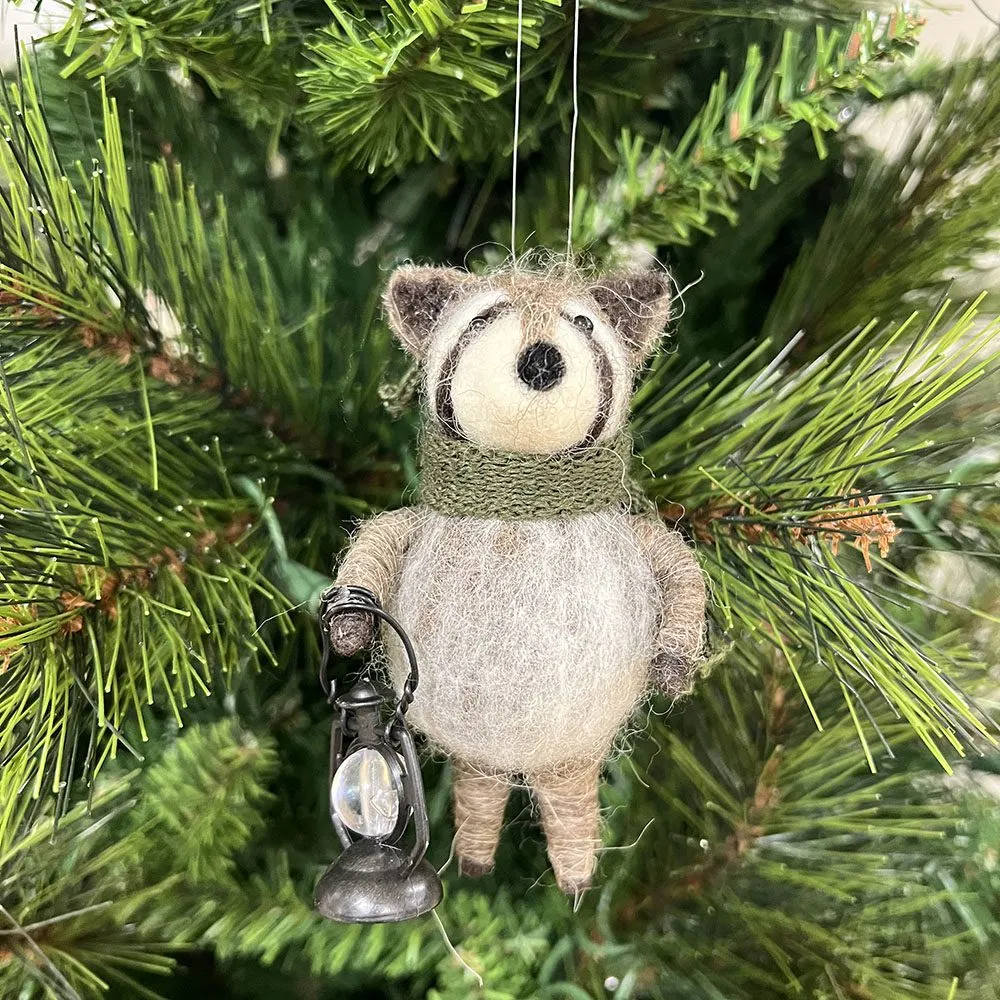 Felt Racoon Christmas Ornament | Platt Hill Nursery