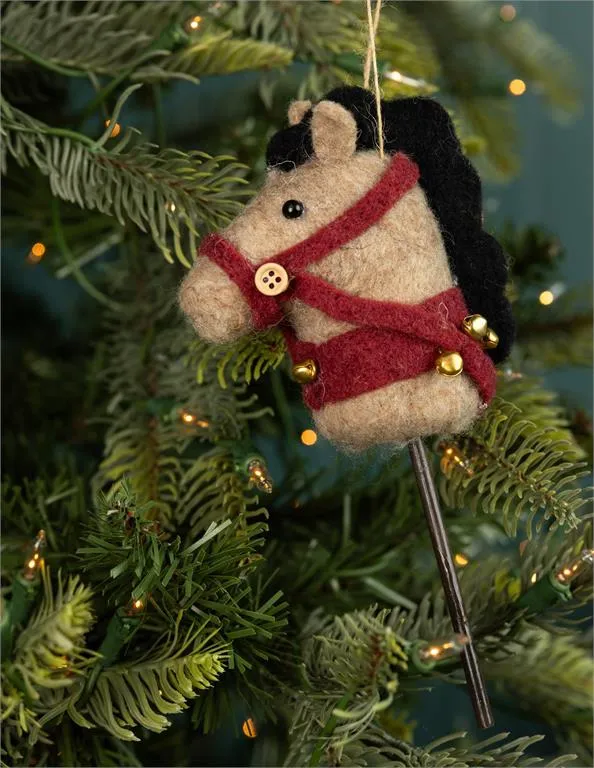 Felt Wool Hobby Horse Ornament