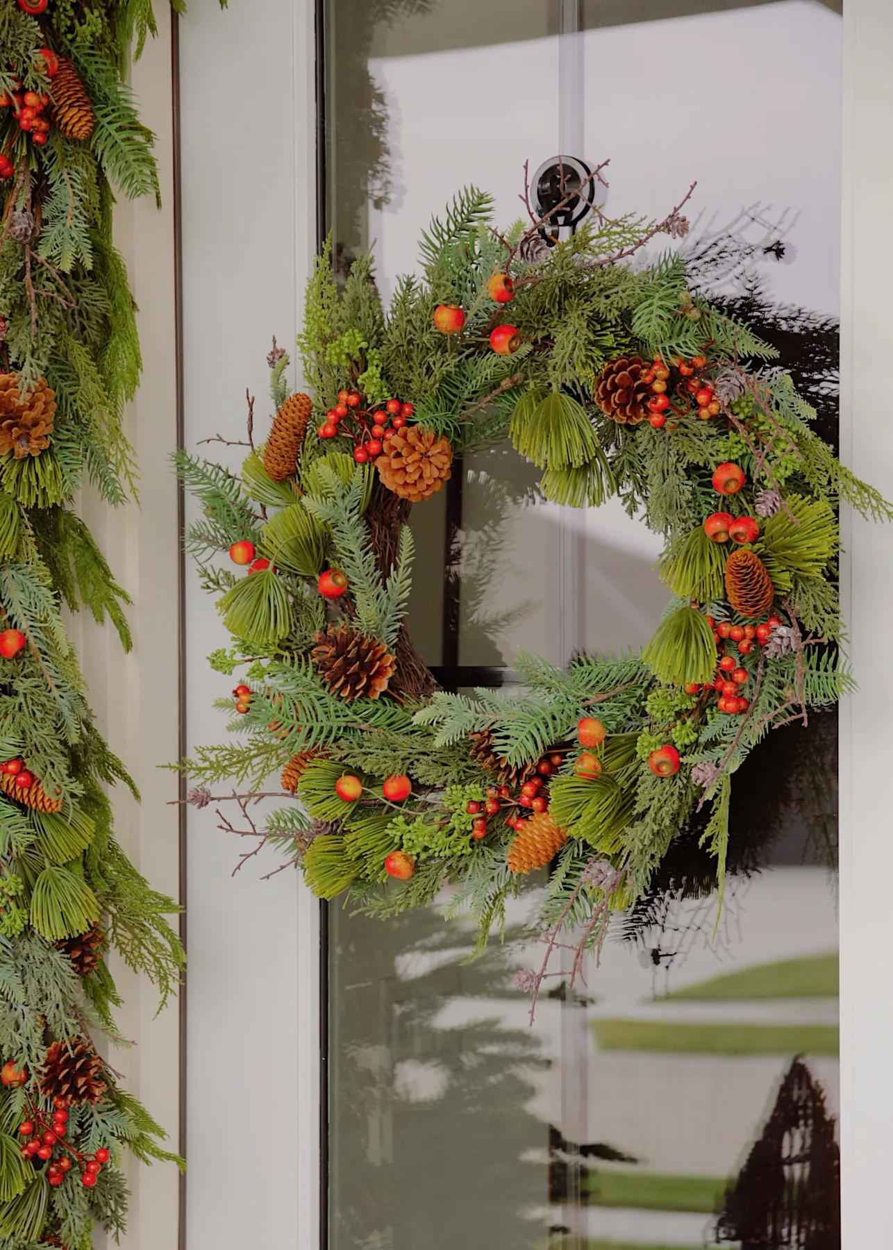 Festive Winter Pine and Pod Wreath - 24'