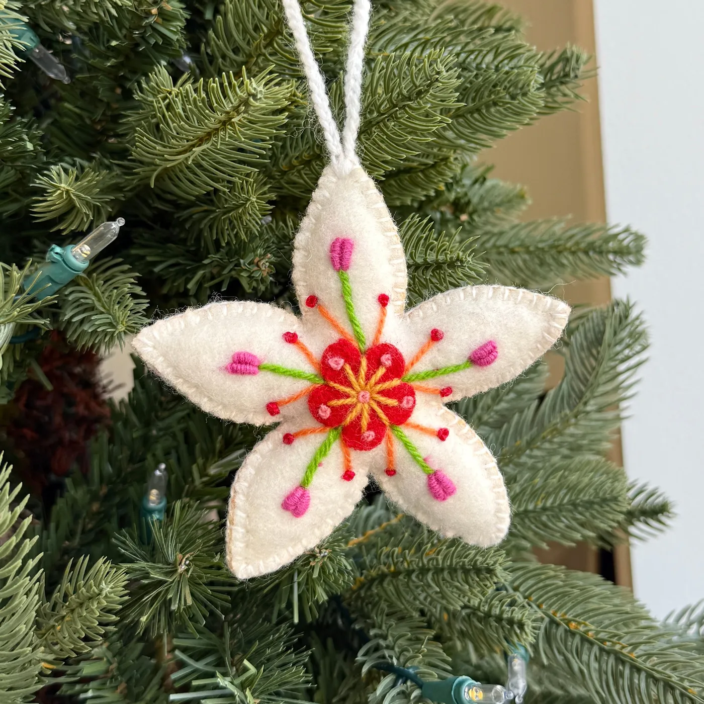 Flower Christmas Ornament | Handmade Wool Christmas Flower | Ornaments 4 Orphans®