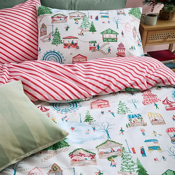 Furn Winter Wonderland Reversible Christmas Duvet Cover Set, Multi, King